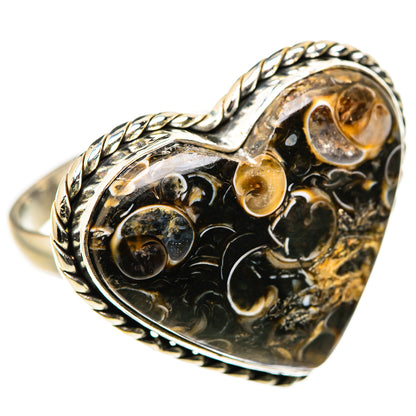 Large Turritella Agate Ring Size 12 (925 Sterling Silver) RING134714