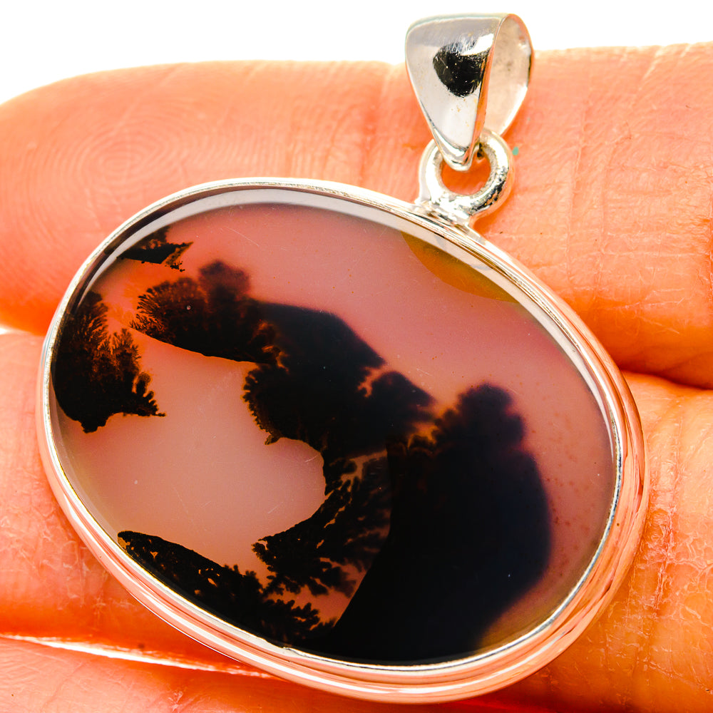 Scenic Dendritic Agate Pendant 1 3/8"  (925 Sterling Silver) PD37262