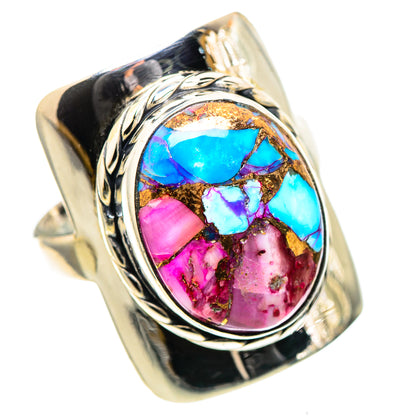 Kingman Pink Dahlia Turquoise 925 Sterling Silver Ring Size 8.5 (925 Sterling Silver) RING137436