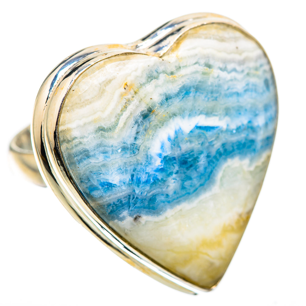Large Blue Scheelite Ring Size 7.25 (925 Sterling Silver) RING135938