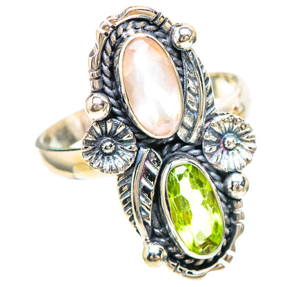 Rose Quartz, Peridot 925 Sterling Silver Ring Size 10.75 (925 Sterling Silver) RING137226
