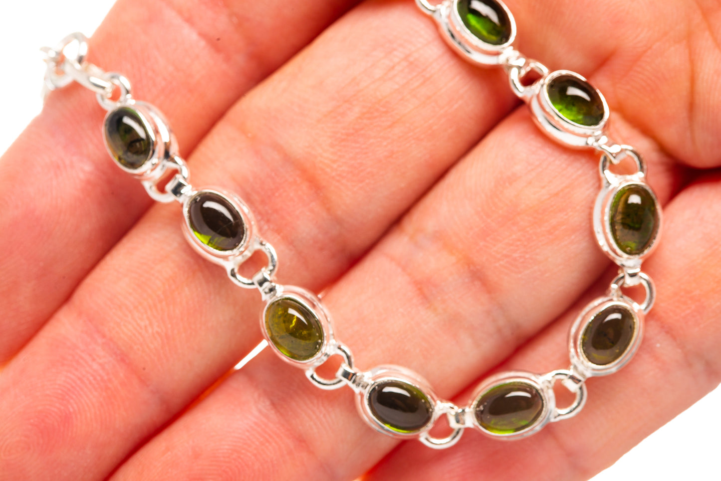 Green Tourmaline Bracelets handcrafted by Ana Silver Co - BR876367