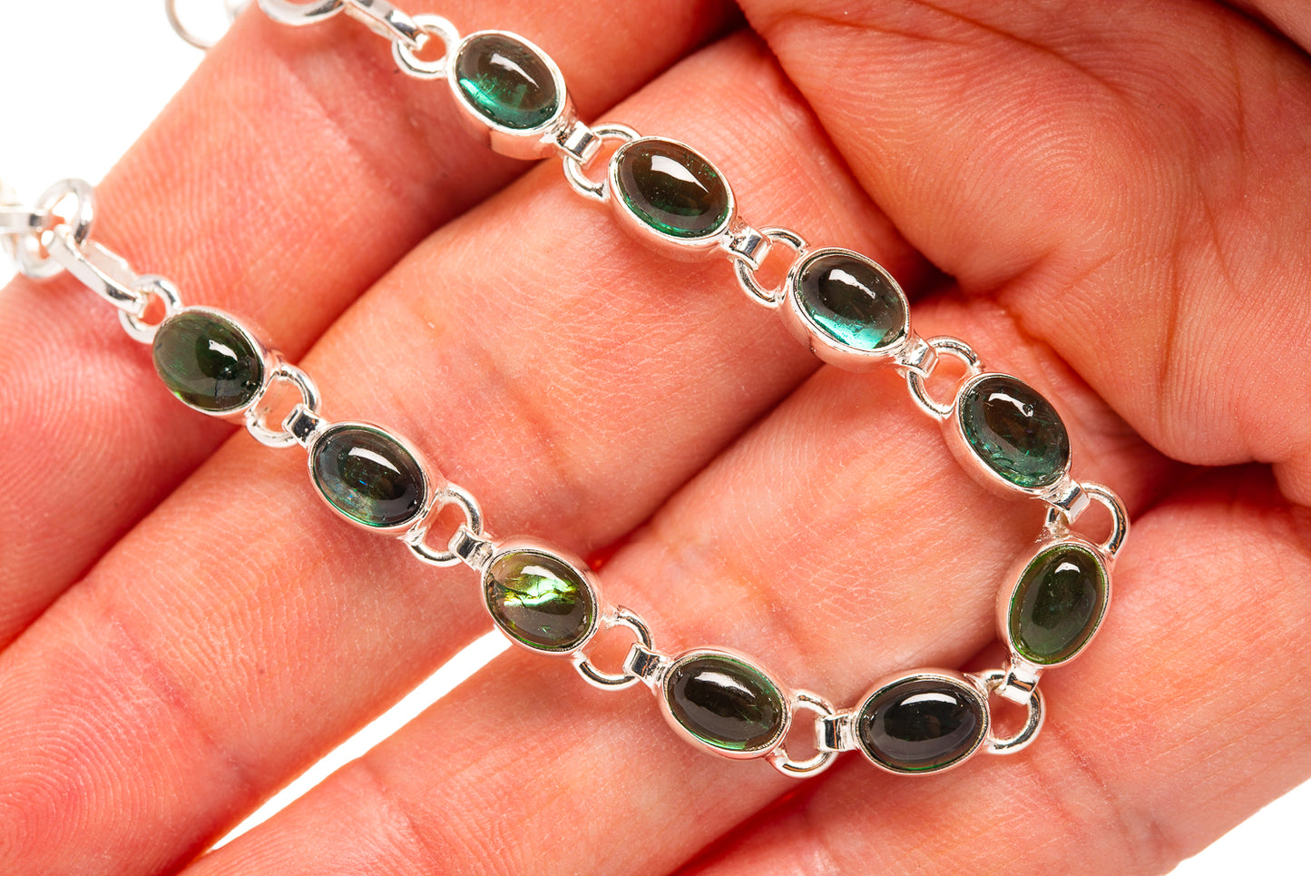Green Tourmaline Bracelets handcrafted by Ana Silver Co - BR876373