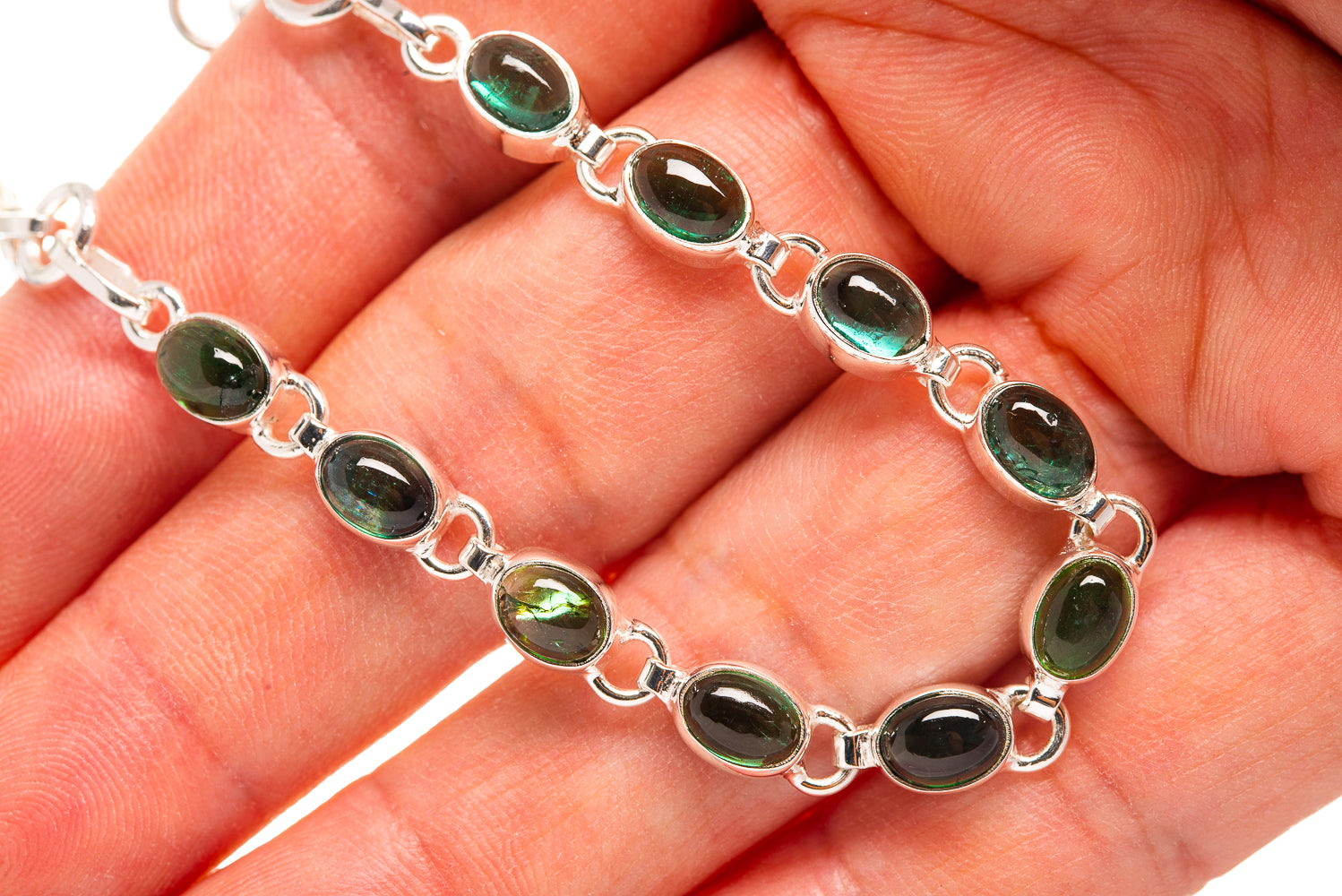 Green Tourmaline Bracelets handcrafted by Ana Silver Co - BR876373