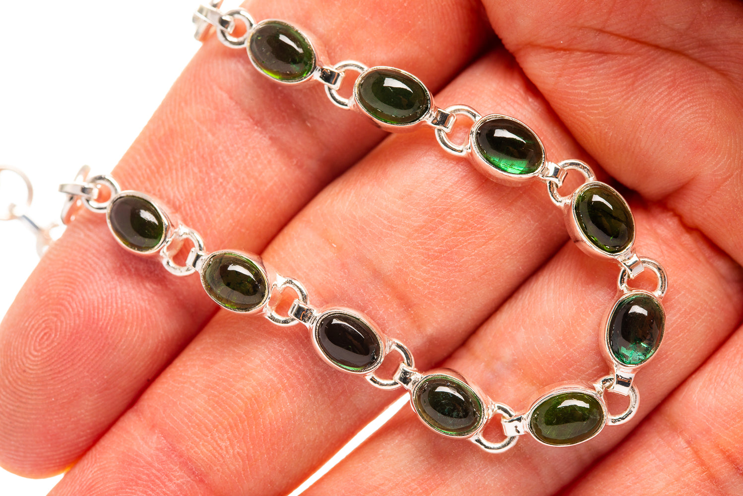 Green Tourmaline Bracelets handcrafted by Ana Silver Co - BR876374