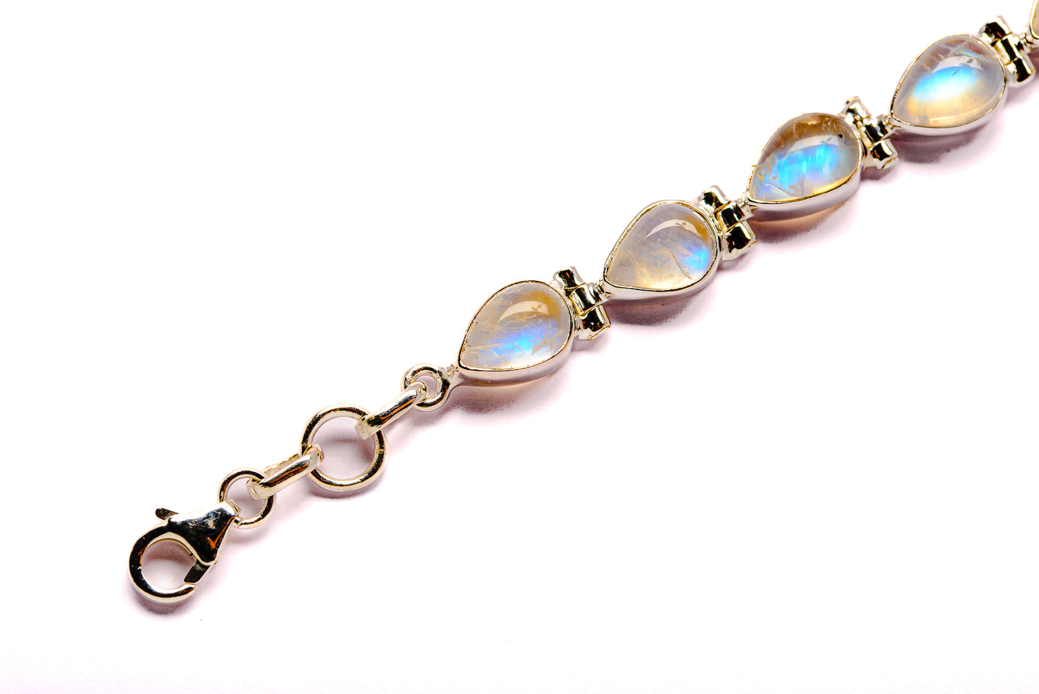 Rainbow Moonstone Bracelets handcrafted by Ana Silver Co - BR90001 - Photo 3
