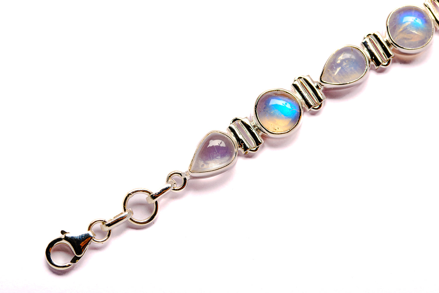 Rainbow Moonstone Bracelets handcrafted by Ana Silver Co - BR90004 - Photo 3