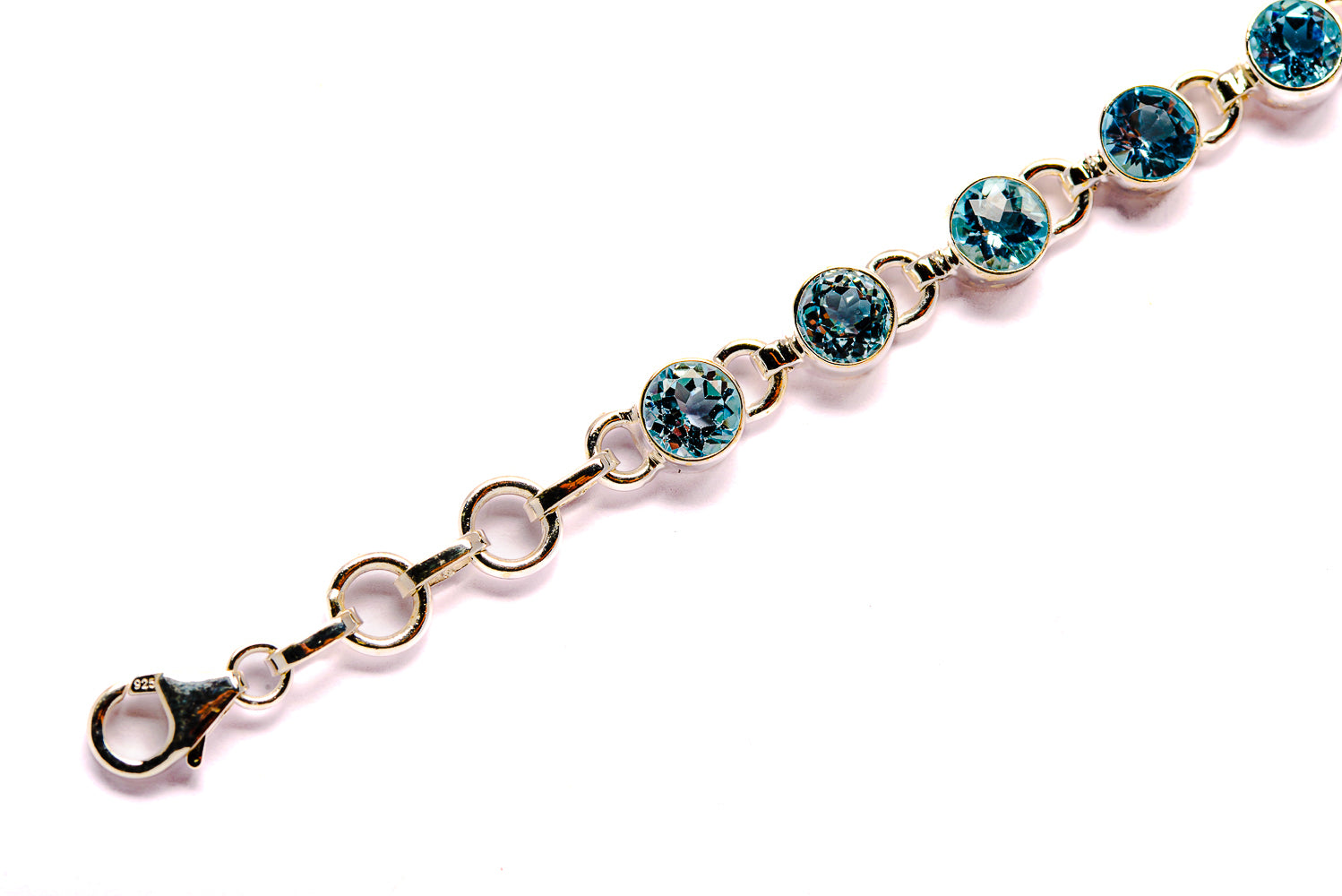 Blue Topaz Bracelets handcrafted by Ana Silver Co - BR90011 - Photo 3