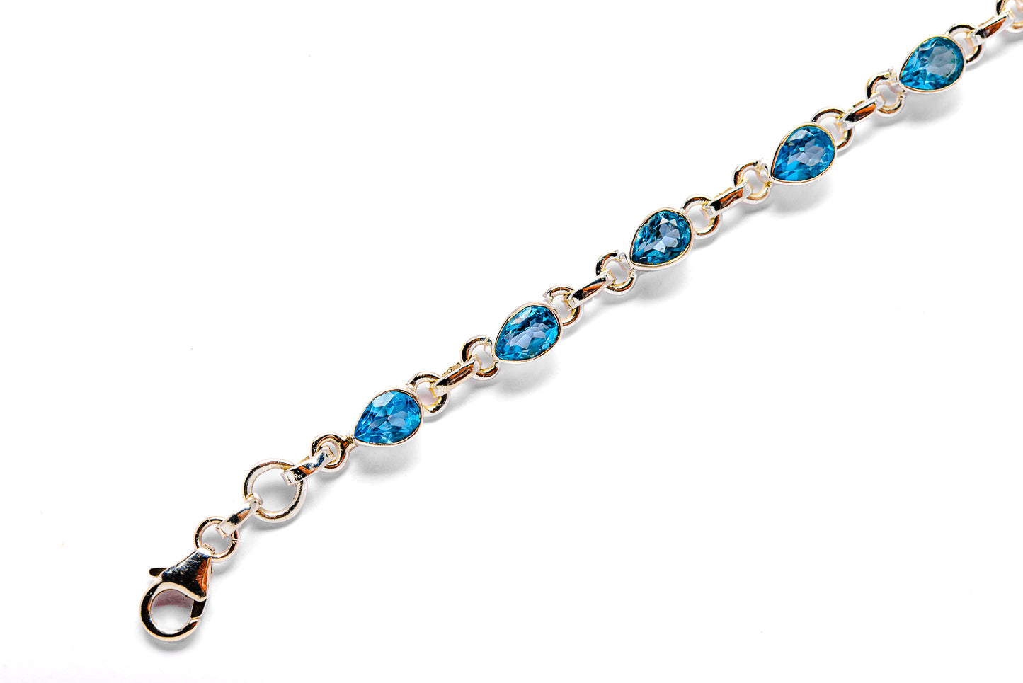 Swiss Blue Topaz Bracelets handcrafted by Ana Silver Co - BR90046 - Photo 3