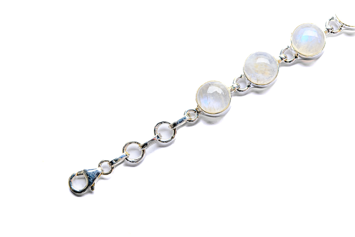 Rainbow Moonstone Bracelets handcrafted by Ana Silver Co - BR90054