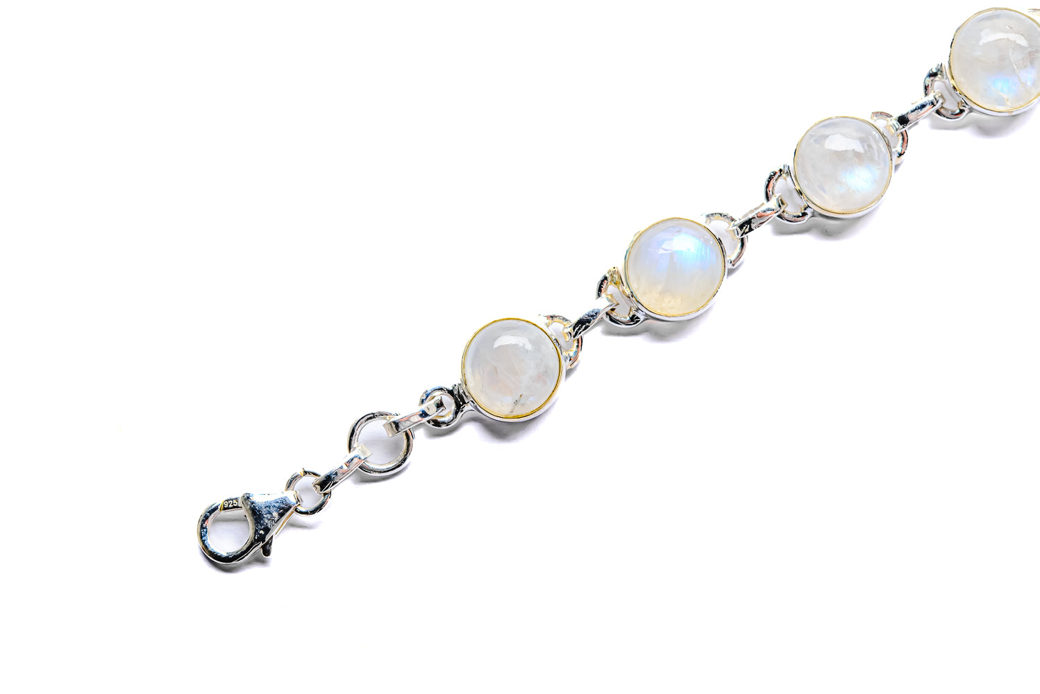 Rainbow Moonstone Bracelets handcrafted by Ana Silver Co - BR90055