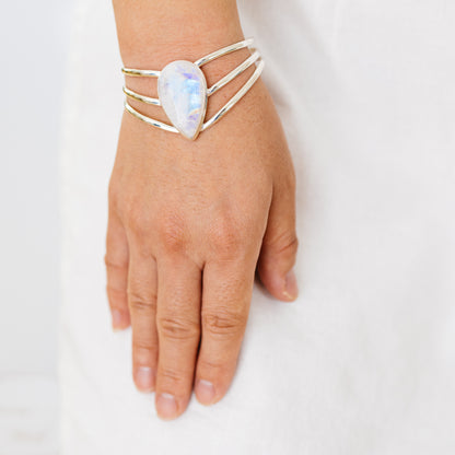 Rainbow Moonstone Bracelets handcrafted by Ana Silver Co - BR90085