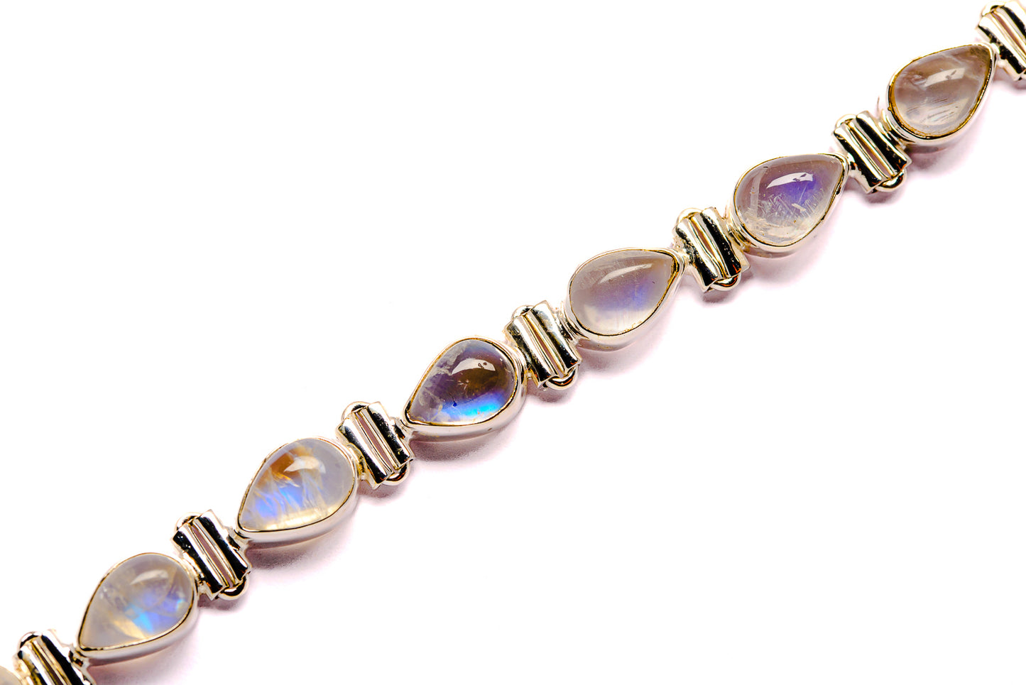Rainbow Moonstone Bracelets handcrafted by Ana Silver Co - BR90002