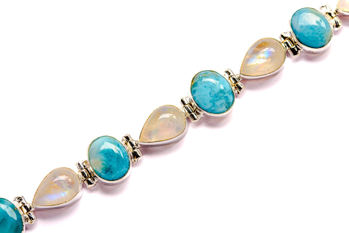 Rainbow Moonstone Bracelets handcrafted by Ana Silver Co - BR90003 - Photo 2