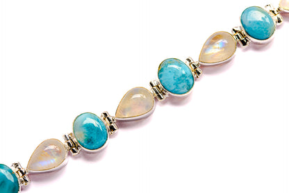 Rainbow Moonstone Bracelets handcrafted by Ana Silver Co - BR90003