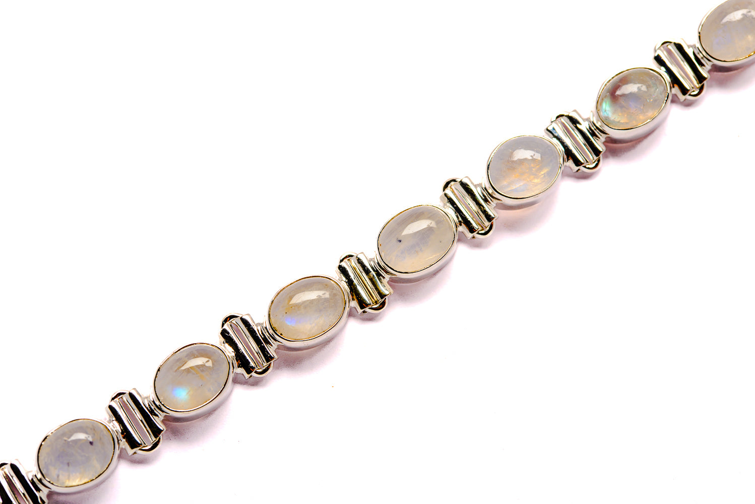 Rainbow Moonstone Bracelets handcrafted by Ana Silver Co - BR90007