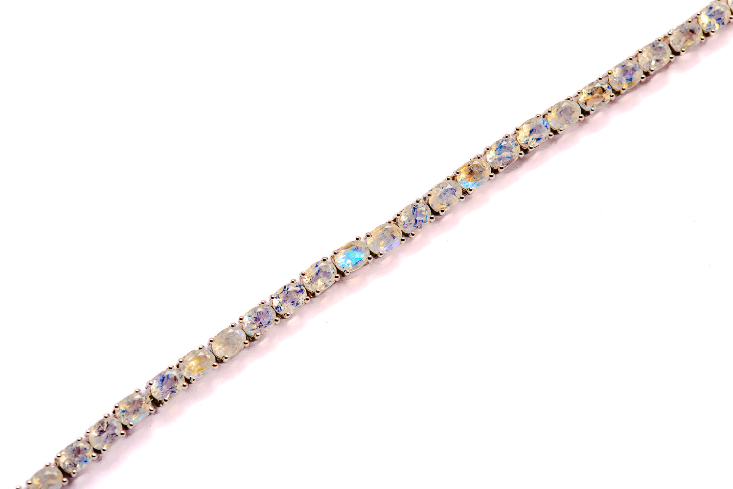 Rainbow Moonstone Bracelets handcrafted by Ana Silver Co - BR90023