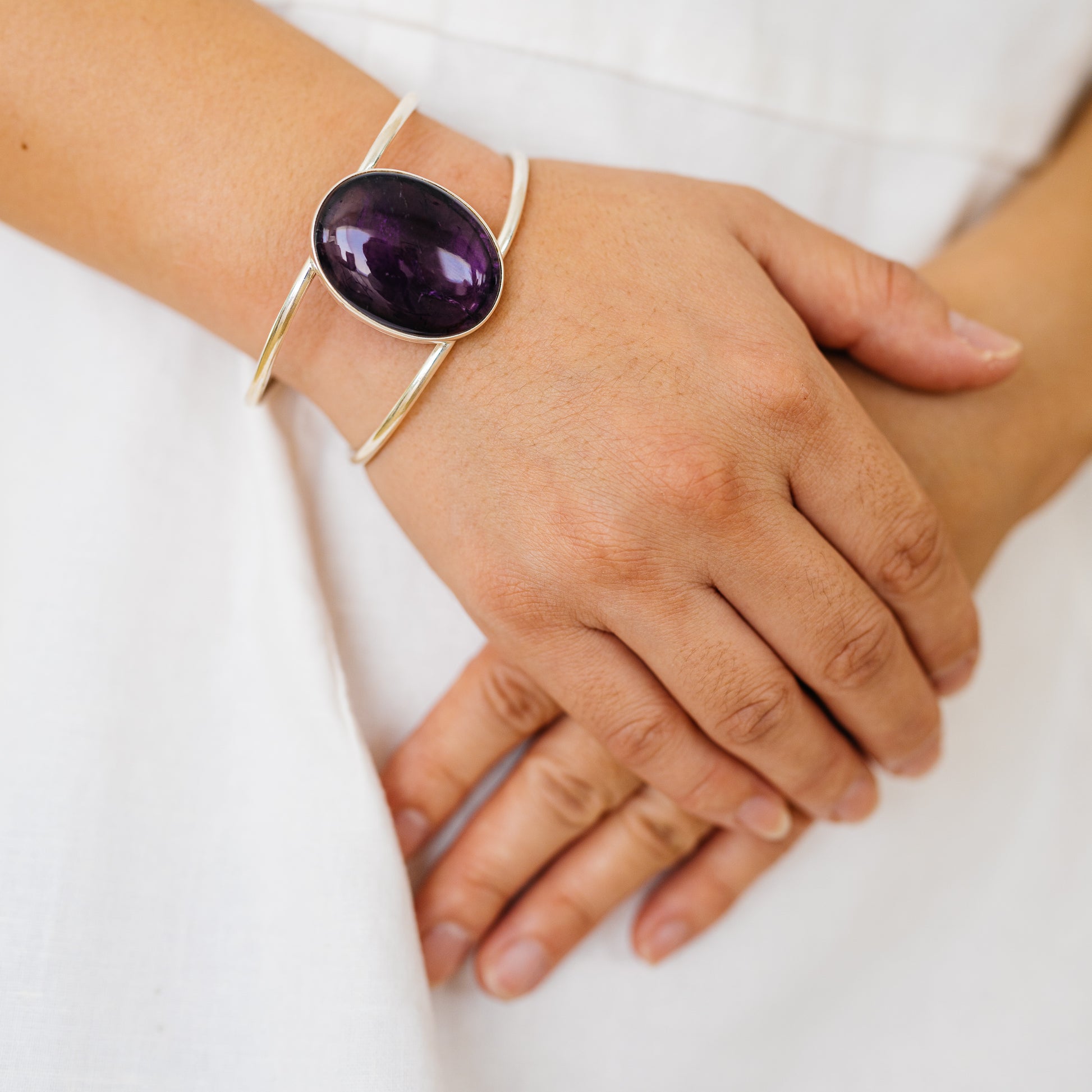 Amethyst Bracelets handcrafted by Ana Silver Co - BR90071 - Photo 2