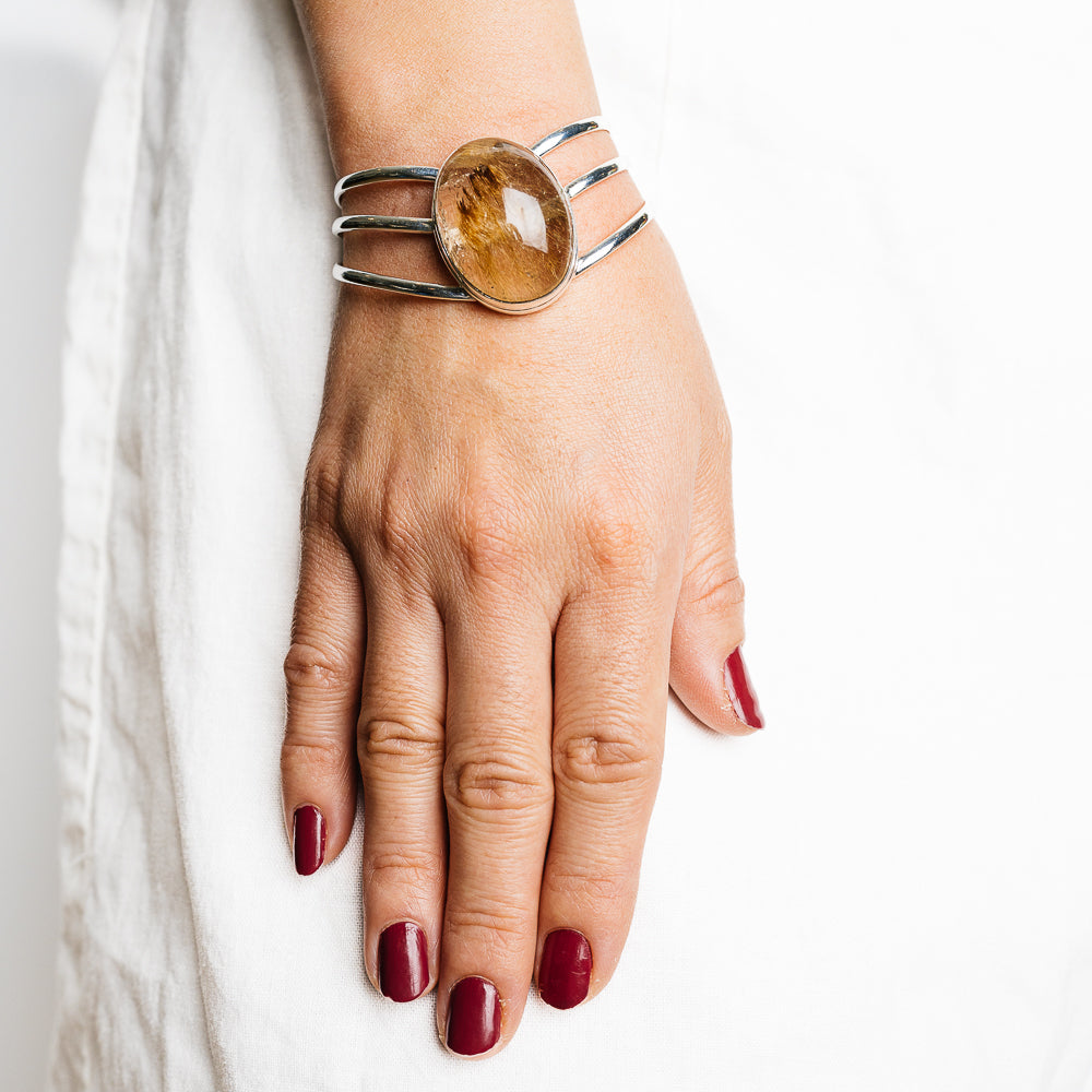 Rutilated Quartz Bracelets handcrafted by Ana Silver Co - BR90119 - Photo 2