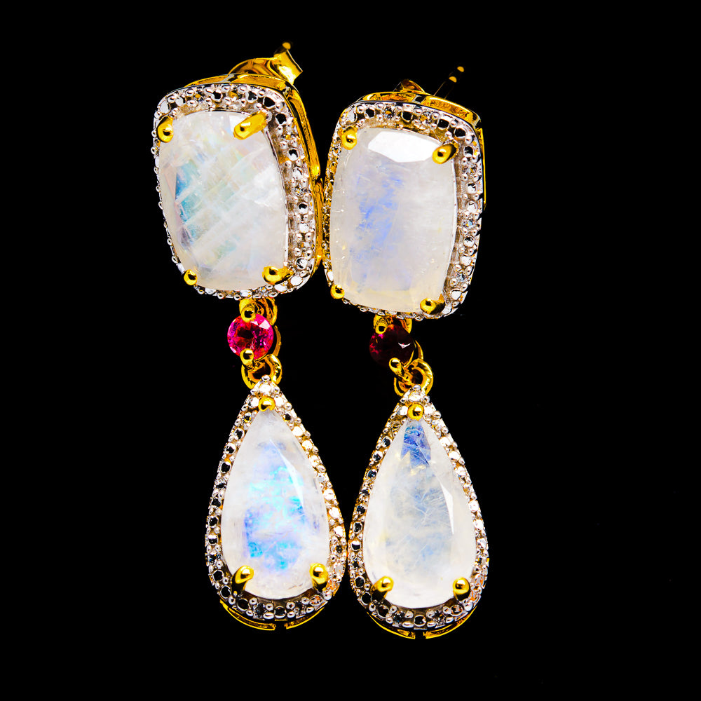 Rainbow Moonstone Earring handcrafted by Ana Silver Co - E8103 - Photo 2