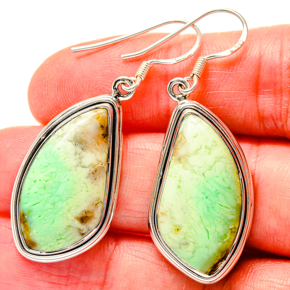 Lemon Chrysoprase Earrings handcrafted by Ana Silver Co - EARR423574