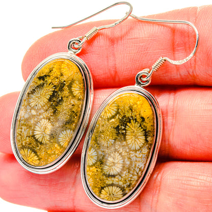 Fossil Coral Earrings handcrafted by Ana Silver Co - EARR423575