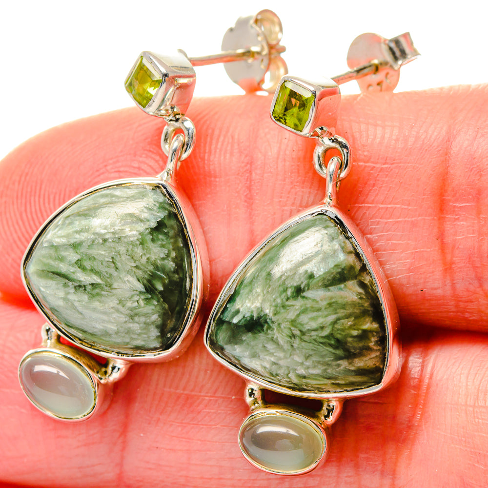 Seraphinite Earrings handcrafted by Ana Silver Co - EARR423599