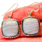 Blue Lace Agate Earrings handcrafted by Ana Silver Co - EARR423601