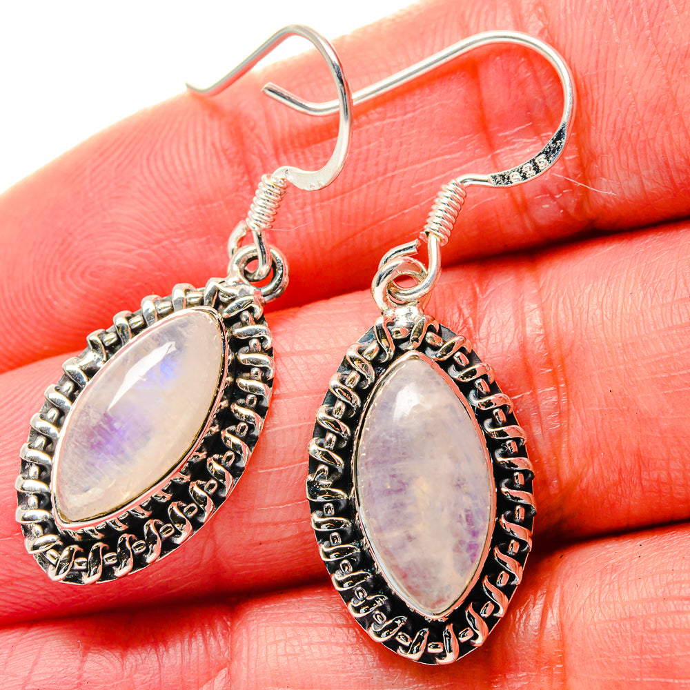 Rainbow Moonstone Earrings handcrafted by Ana Silver Co - EARR423607