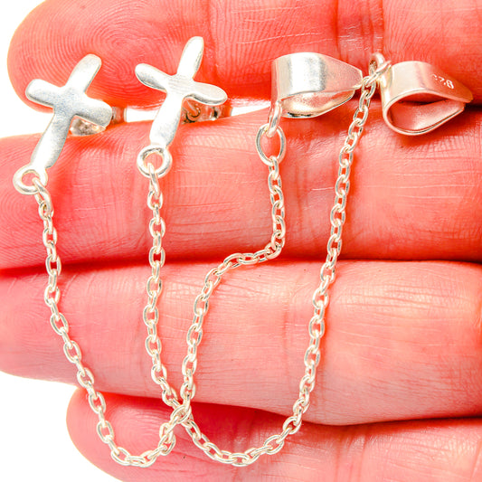 Cross Chain Cuff Earrings handcrafted by Ana Silver Co - EARR423614