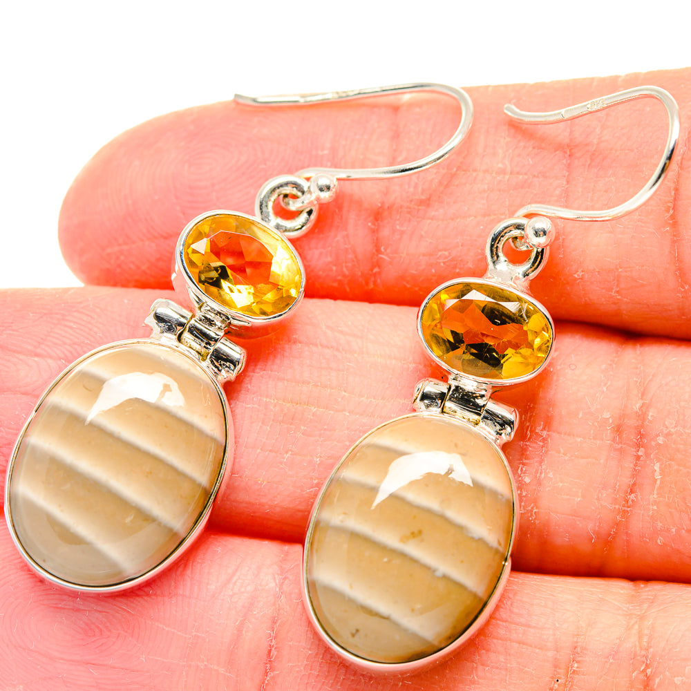 Striped Flint Earrings handcrafted by Ana Silver Co - EARR423621