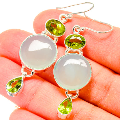Aqua Chalcedony Earrings handcrafted by Ana Silver Co - EARR423625