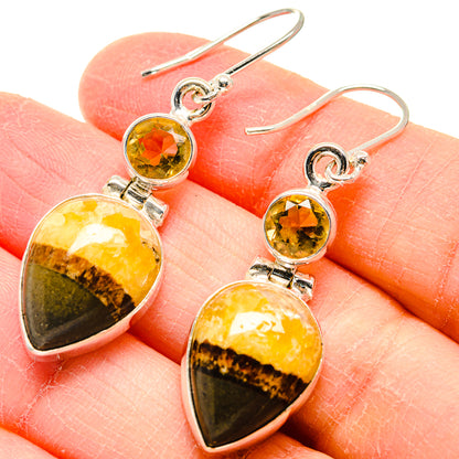 Septarian Nodule Earrings handcrafted by Ana Silver Co - EARR423633