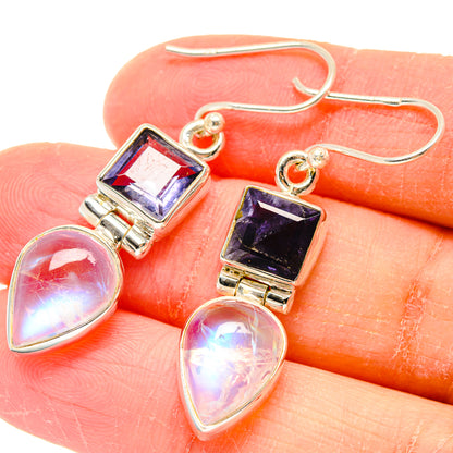Rainbow Moonstone Earrings handcrafted by Ana Silver Co - EARR423648
