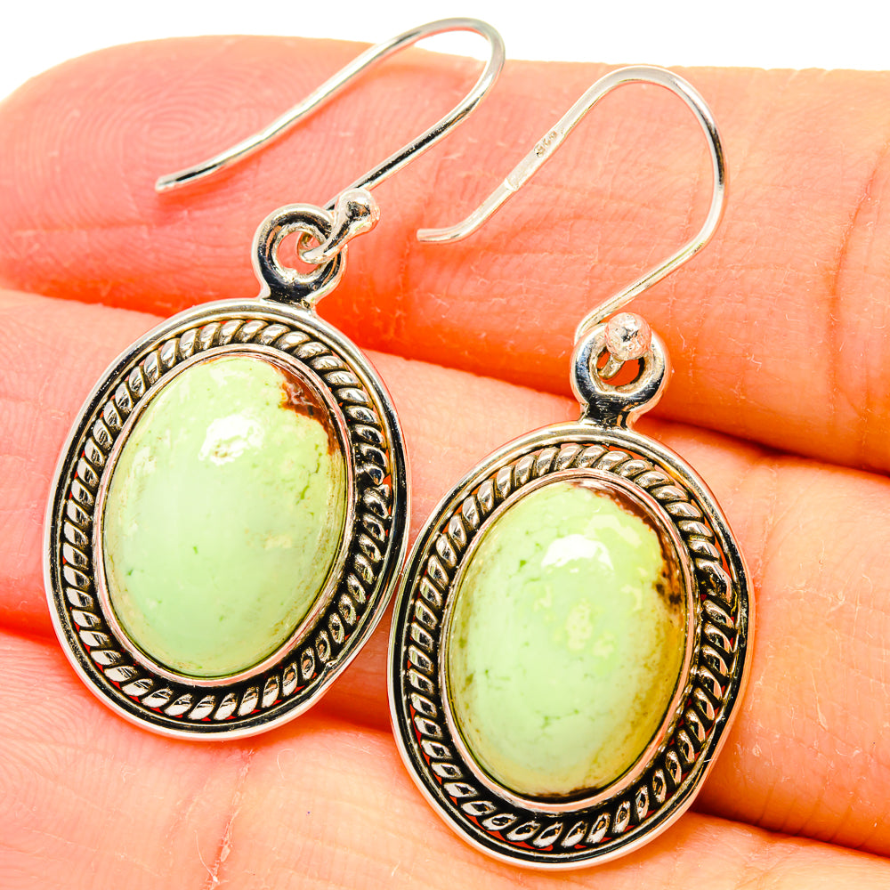 Lemon Chrysoprase Earrings handcrafted by Ana Silver Co - EARR423651