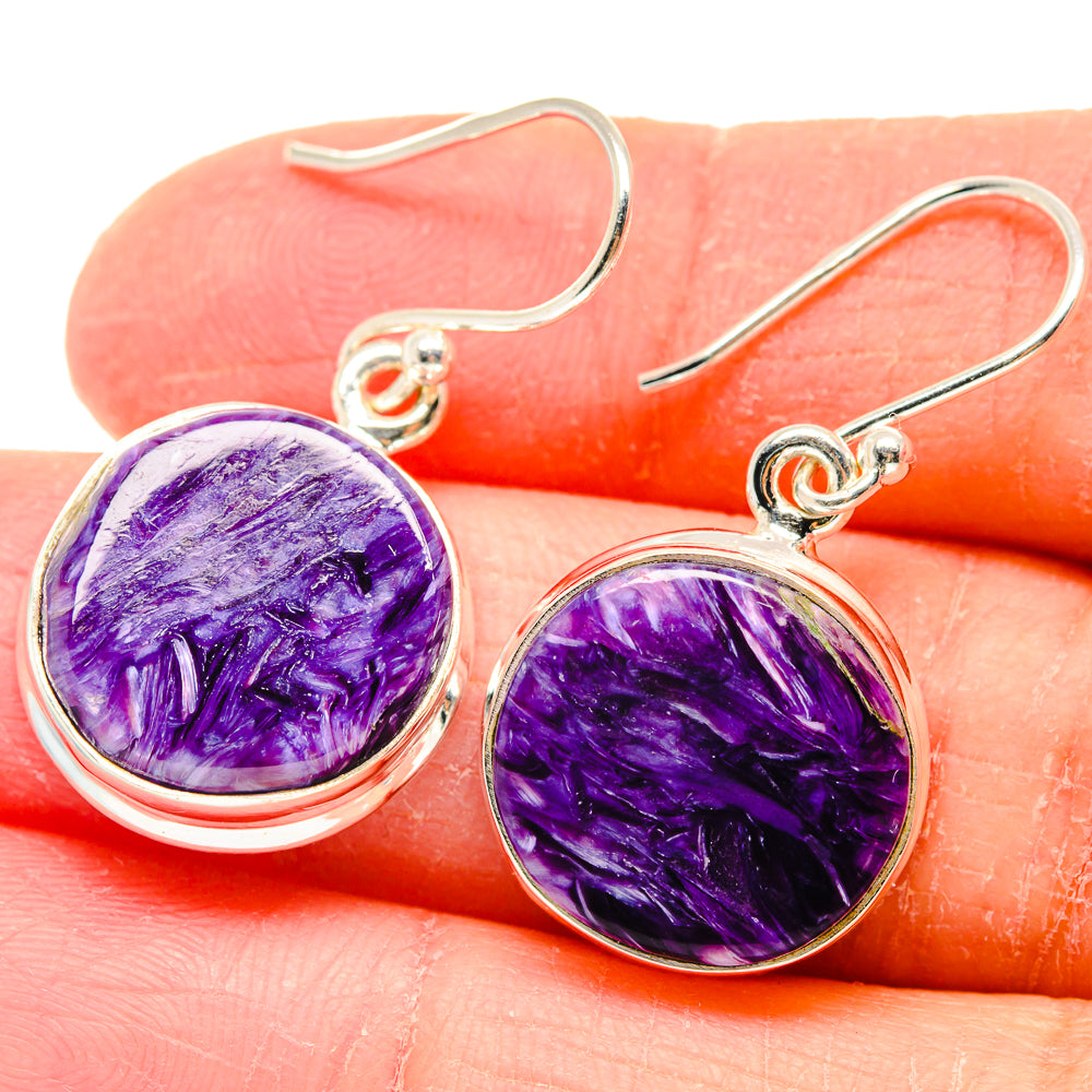 Charoite Earrings handcrafted by Ana Silver Co - EARR423657