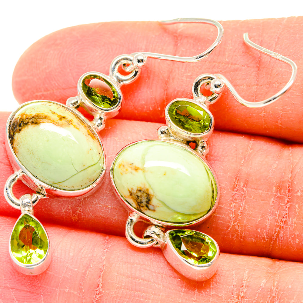 Lemon Chrysoprase Earrings handcrafted by Ana Silver Co - EARR423658