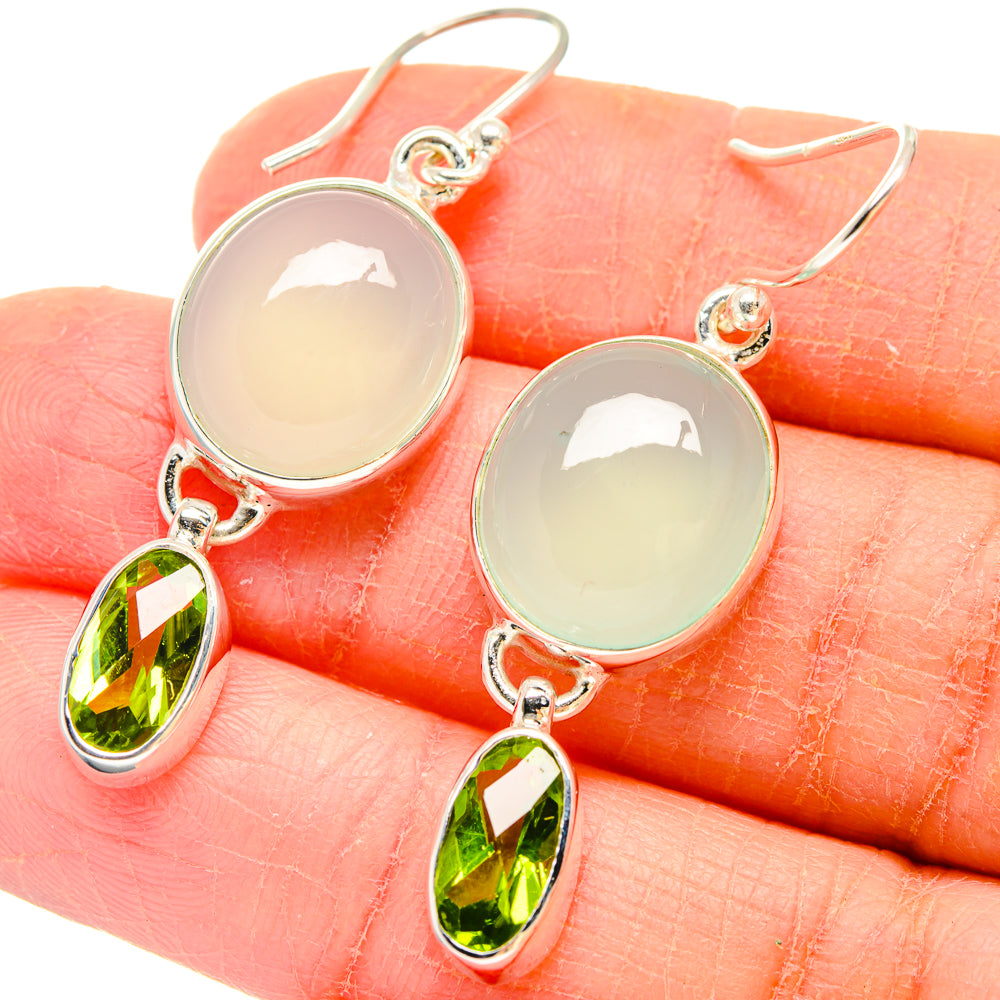 Aqua Chalcedony Earrings handcrafted by Ana Silver Co - EARR423668