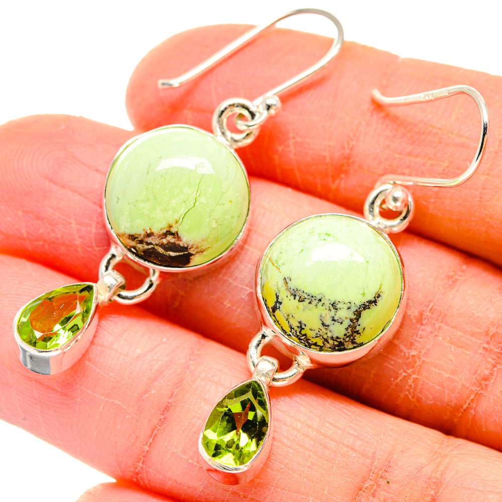 Lemon Chrysoprase Earrings handcrafted by Ana Silver Co - EARR423669