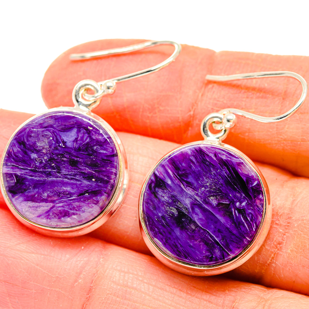 Charoite Earrings handcrafted by Ana Silver Co - EARR423673