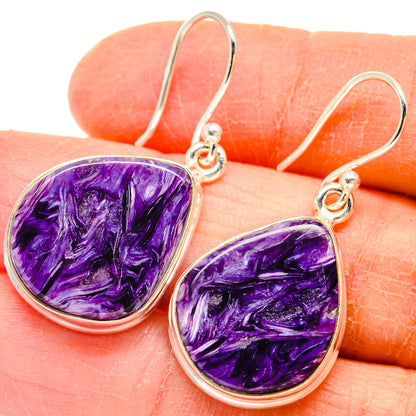 Charoite Earrings handcrafted by Ana Silver Co - EARR423675