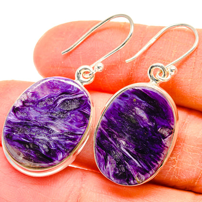 Charoite Earrings handcrafted by Ana Silver Co - EARR423696