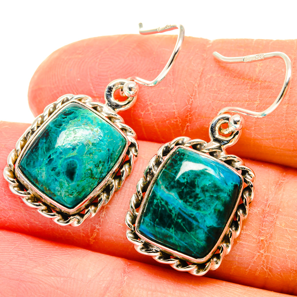 Chrysocolla Earrings handcrafted by Ana Silver Co - EARR423697