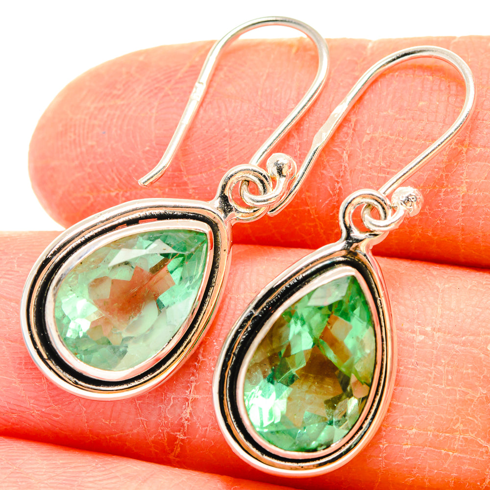 Green Fluorite Earrings handcrafted by Ana Silver Co - EARR423700