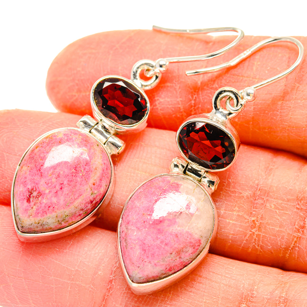 Rhodochrosite Earrings handcrafted by Ana Silver Co - EARR423710