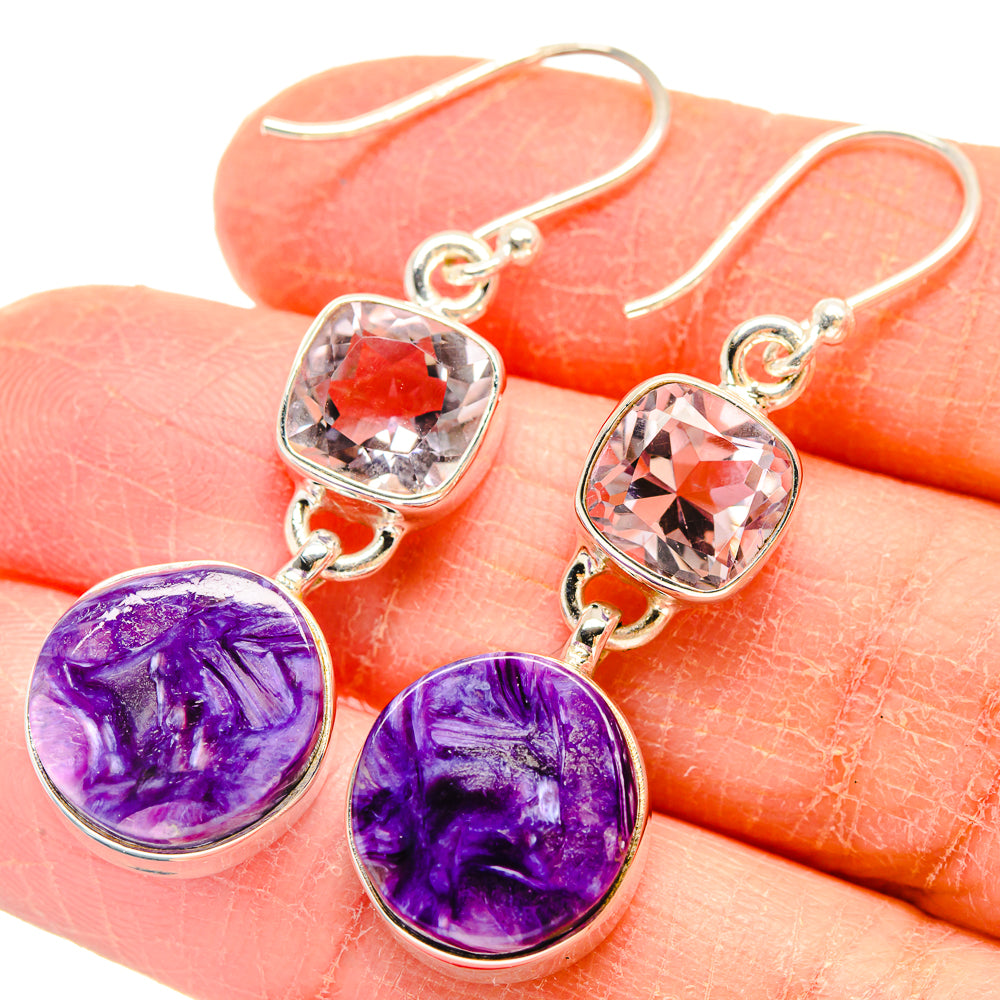 Charoite Earrings handcrafted by Ana Silver Co - EARR423712