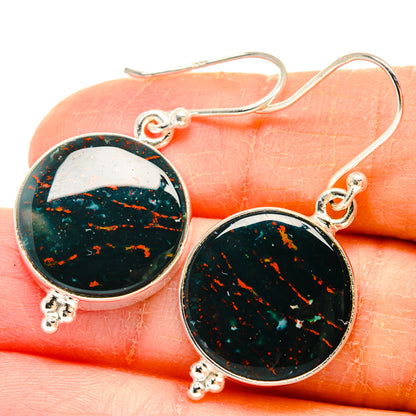 Bloodstone Earrings handcrafted by Ana Silver Co - EARR423713