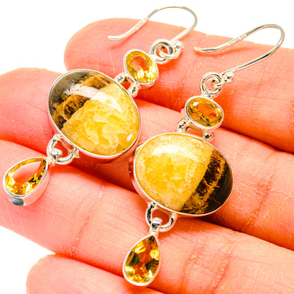 Septarian Nodule Earrings handcrafted by Ana Silver Co - EARR423714