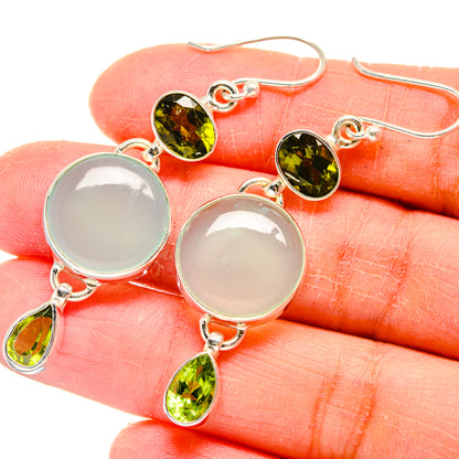 Aqua Chalcedony Earrings handcrafted by Ana Silver Co - EARR423716