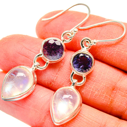 Rainbow Moonstone Earrings handcrafted by Ana Silver Co - EARR423717